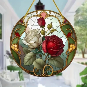 Rose Stained Suncatcher