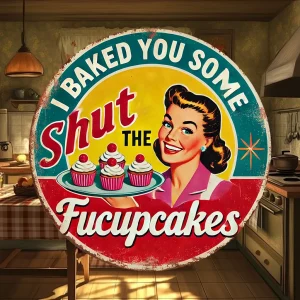 wooden round kitchen signage